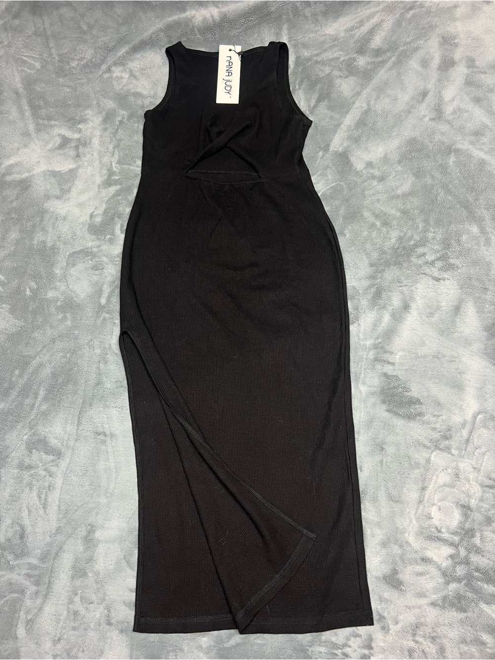 nANA judy Black Sleeveless Maxi Dress with Side Slit